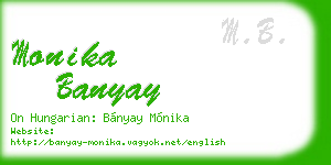 monika banyay business card